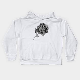 Rose - Black & White Kids Hoodie